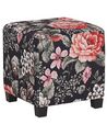 Armchair with Footstool Floral Pattern Black SANDSET_776312