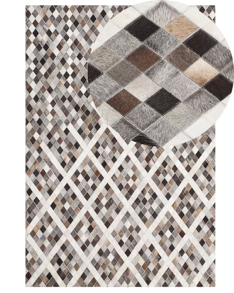 Vloerkleed patchwork grijs/bruin 160 x 230 cm AKDERE_751588