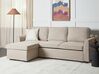 Right Hand Fabric Corner Sofa Bed with Storage Beige NESNA_912734
