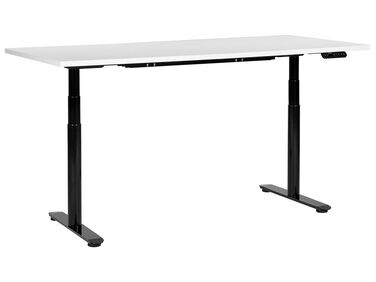 Schreibtisch weiss / schwarz 180 x 80 cm elektrisch höhenverstellbar DESTINAS