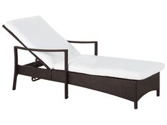 Aurinkotuoli ruskea valkoisella istuintyynyllä VASTO