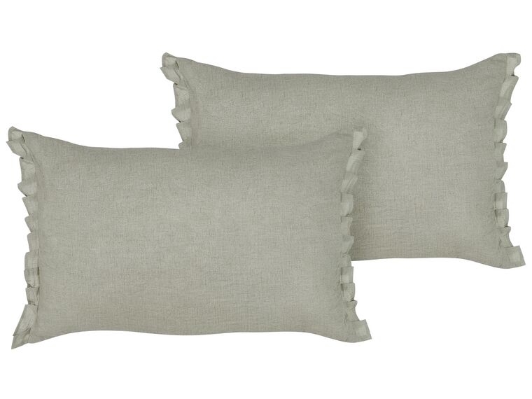 Set di 2 cuscini lino grigio chiaro 30 x 45 cm SASSAFRAS_906657