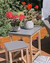 Záhradná stolička betón / akáciové drevo sivá / farba svetlého dreva sada 2 OSTUNI_900842