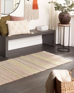 Matto juutti beige/vaaleanvihreä 80 x 300 cm TALPUR Matto juutti beige/vaaleanvihreä 80 x 300 cm TALPUR