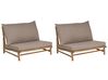 Set of 2 Bamboo Chairs Light Wood and Taupe TODI_872735