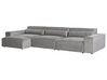 Soffa med schäslong 3-sits modulär tyg grå HELLNAR_911806