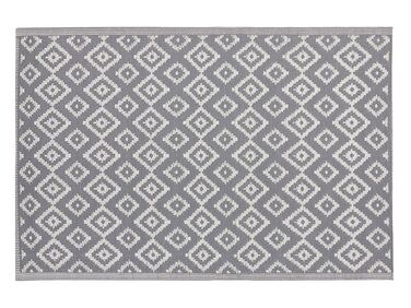 Outdoor Teppich grau 120 x 180 cm geometrisches Muster DHULE