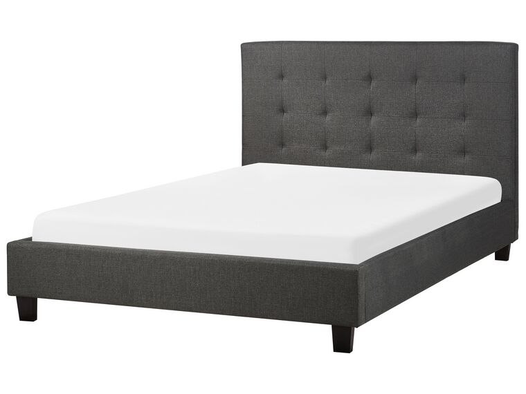 Fabric EU Double Size Bed Dark Grey LA ROCHELLE_742085