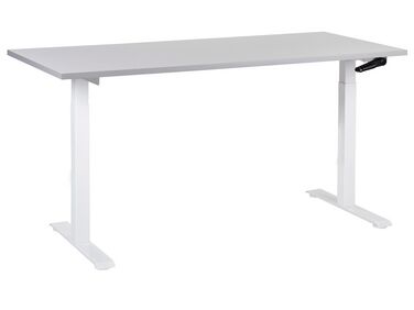 Justerbart skrivebord 160 x 72 cm grå og hvid DESTINES