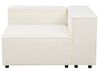 Right Hand 3 Seater Modular Boucle Corner Sofa with Ottoman White APRICA_908515