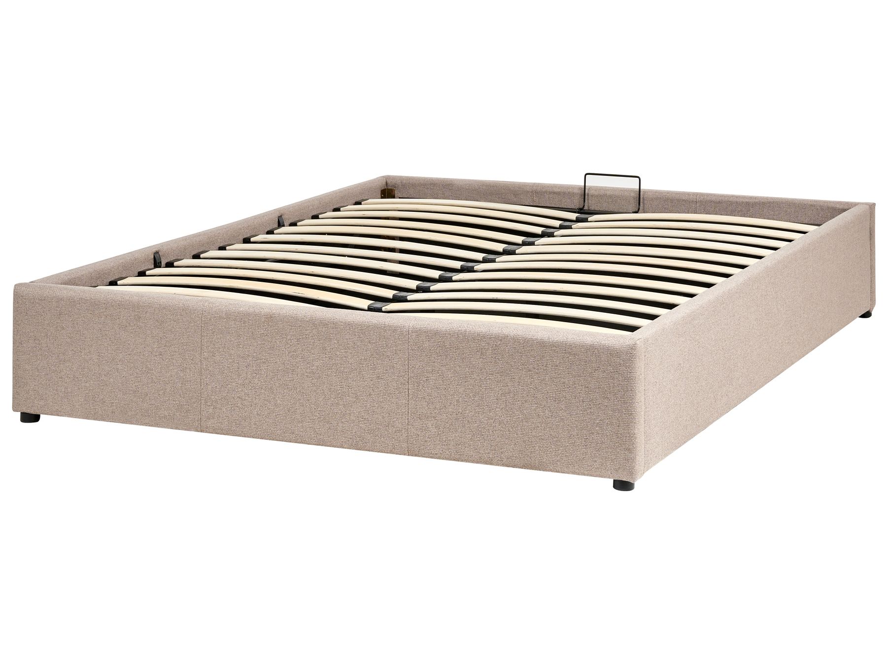 Cama tapizada con almacenaje beige 140x200 cm DINAN | Beliani.es