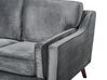 3 Seater Velvet Sofa Grey LOKKA_760797