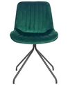Conjunto de 2 sillas de terciopelo verde esmeralda/negro NAVASOTA_860858