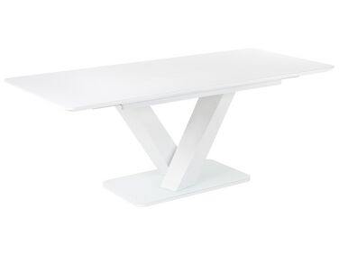 Tavolo da pranzo estensibile vetro bianco 160/200 x 90 cm SALTUM