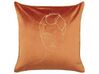 Set of 2 Velvet Cushions 45 x 45 cm Orange CROCUS_837763