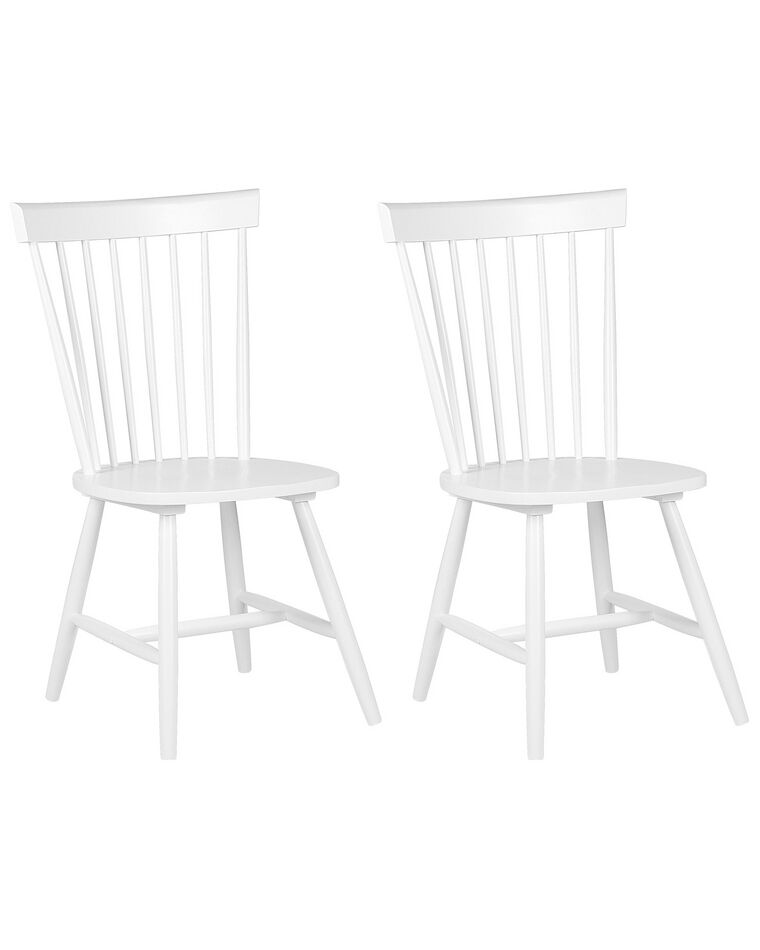 Set of 2 Wooden Dining Chairs White BURGES_793395