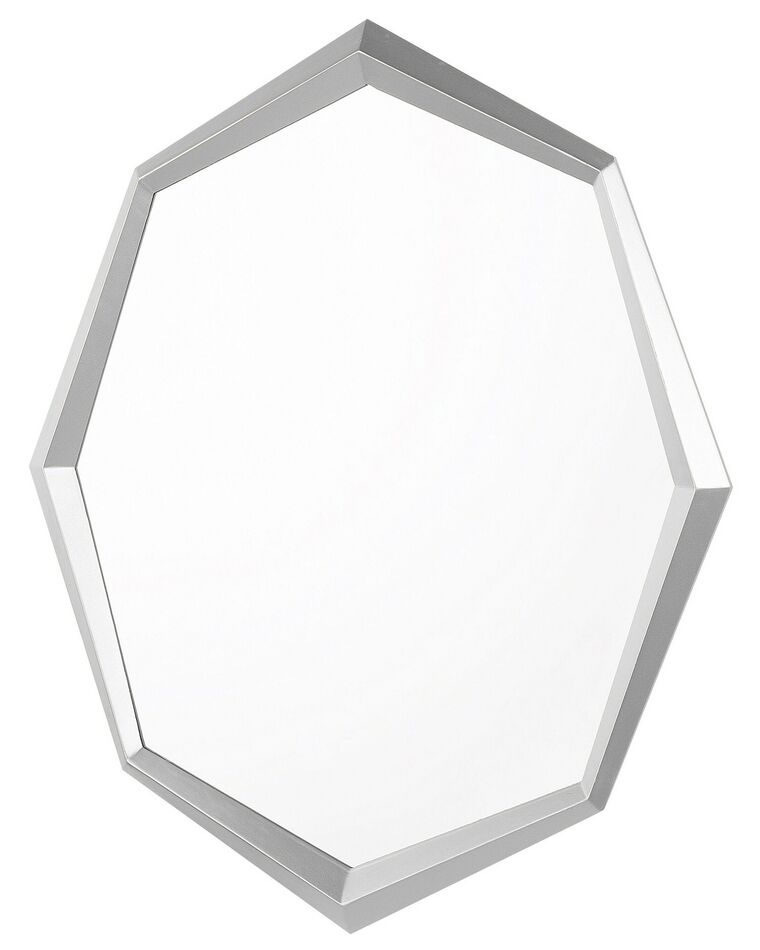 Ośmiokątne lustro ścienne 91 x 66 cm srebrne OENO_748470