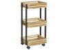 3 Tier Kitchen Trolley Light Wood with Black LETINO_792096