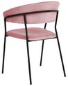 Sæt med 2 spisebordsstole i fløjl lyserød MARIPOSA_871964