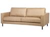 Ensemble canapé et fauteuil en cuir PU beige 4 places SAVALEN_725528