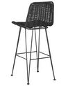 Set of 2 Rattan Bar Chairs Black CASSITA_760414
