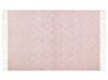 Alfombra de lana rosa pastel/blanco 200 x 300 cm ADANA_856172