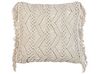 Set of 2 Cotton Macrame Cushions with Tassels 45 x 45 cm Light Beige KIRIKKALE_905442