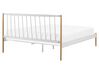 Kovová posteľ 160 x 200 cm biela MAURS_778502