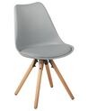 Spisebordsstol grå PP/lyst træ sæt af 2 DAKOTA_712684