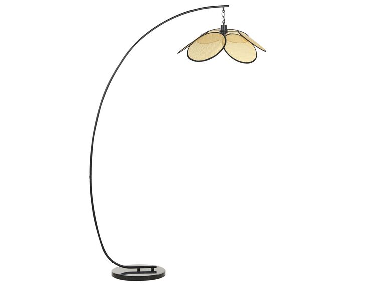 Lampa stojąca metalowa beżowa z czarnym MERRICA_873129