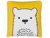 Lot de 2 coussins avec motif ours 45 x 45 cm jaune et blanc WARANASI_801113
