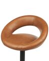 Set of 2 Faux Leather Swivel Bar Stools Golden Brown PEORIA II_894677