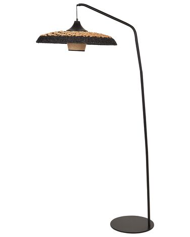 Lámpara de pie de cuerda de papel negro 170 cm KALOMO