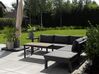 Divano angolare da giardino in alluminio nero con cuscini grigi MESSINA_811102