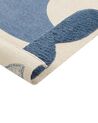 Kinderteppich Baumwolle beige / blau 80 x 150 cm Wal-Motiv SELAI_866597