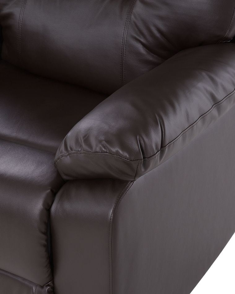 Faux Leather Manual Recliner Chair Brown BERGEN Beliani.co.uk