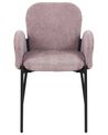 Set of 2 Fabric Dining Chairs Pink ALBEE_908176