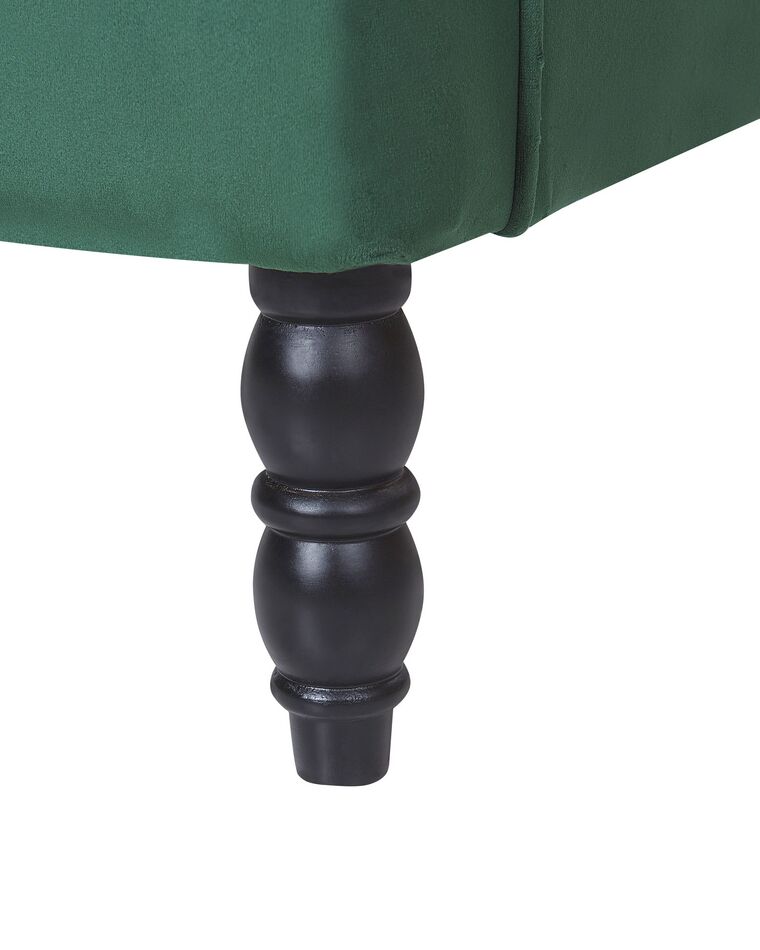 Velvet Armchair with Footstool Green SANDSET Beliani.co.uk