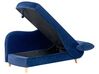 Chaise-longue à direita com arrumação em veludo azul marinho MERI II_914277