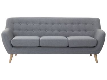 3 Seater Fabric Sofa Grey MOTALA