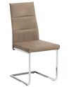 Set of 2 Faux Leather Dining Chairs Beige ROCKFORD_693140