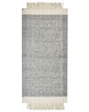 Tappeto lana grigio e bianco sporco 80 x 150 cm TATLISU_850049