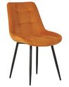 Set of 2 Velvet Dining Chairs Orange MELROSE_901926