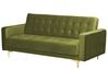 3 Seater Velvet Sofa Bed Green ABERDEEN_882198
