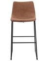 Set of 2 Fabric Bar Chairs Brown FRANKS_724908