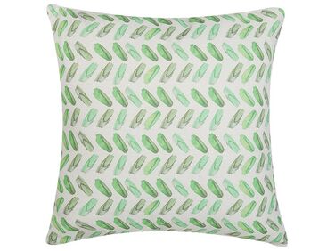 Cushion 45 x 45 cm White and Green PRUNUS