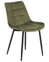 Conjunto de 2 sillas de comedor de terciopelo verde oscuro MELROSE II_885798
