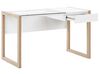 1 Drawer Home Office Desk 120 x 60 cm White with Light Wood JENKS_790467