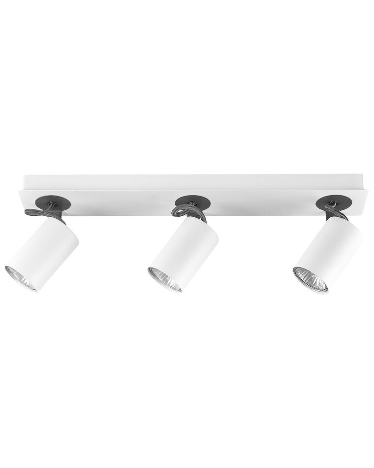 Candeeiro de teto em metal preto e branco para 3 lâmpadas KLIP_828523
