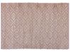 Teppich Baumwolle beige / rosa geometrisches Muster 160 x 230 cm Kurzflor GERZE_853520